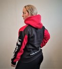 Hoodie genser rød/svart unisex thumbnail