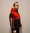 Hoodie genser rød/svart unisex thumbnail