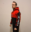 Hoodie genser rød/svart unisex thumbnail