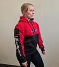Hoodie genser rød/svart unisex thumbnail