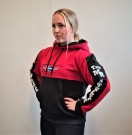 Hoodie genser rød/svart unisex thumbnail